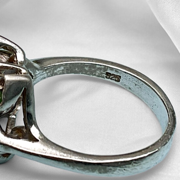 🌺Vintage Sterling Genuine Emerald/Pearl Ring - Picture 7 of 12